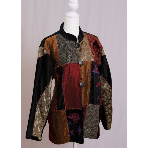 Vintage Patchwork Velvet Jacket - Picture 1 of 2